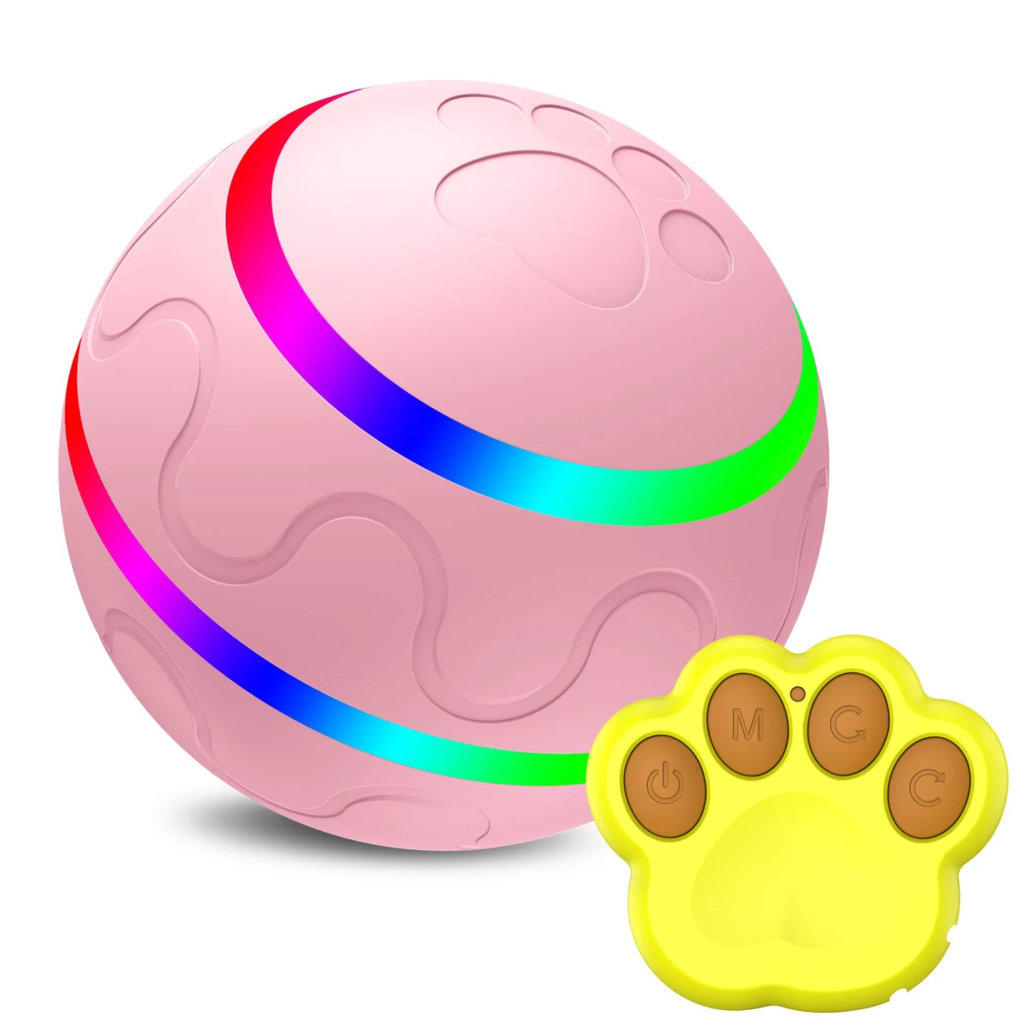 SMART Interactive Pet Ball Remote Control Flashing Rolling Jumping Rotating Waterproof Dog Chew Toy Ball for Aggressive Chewers