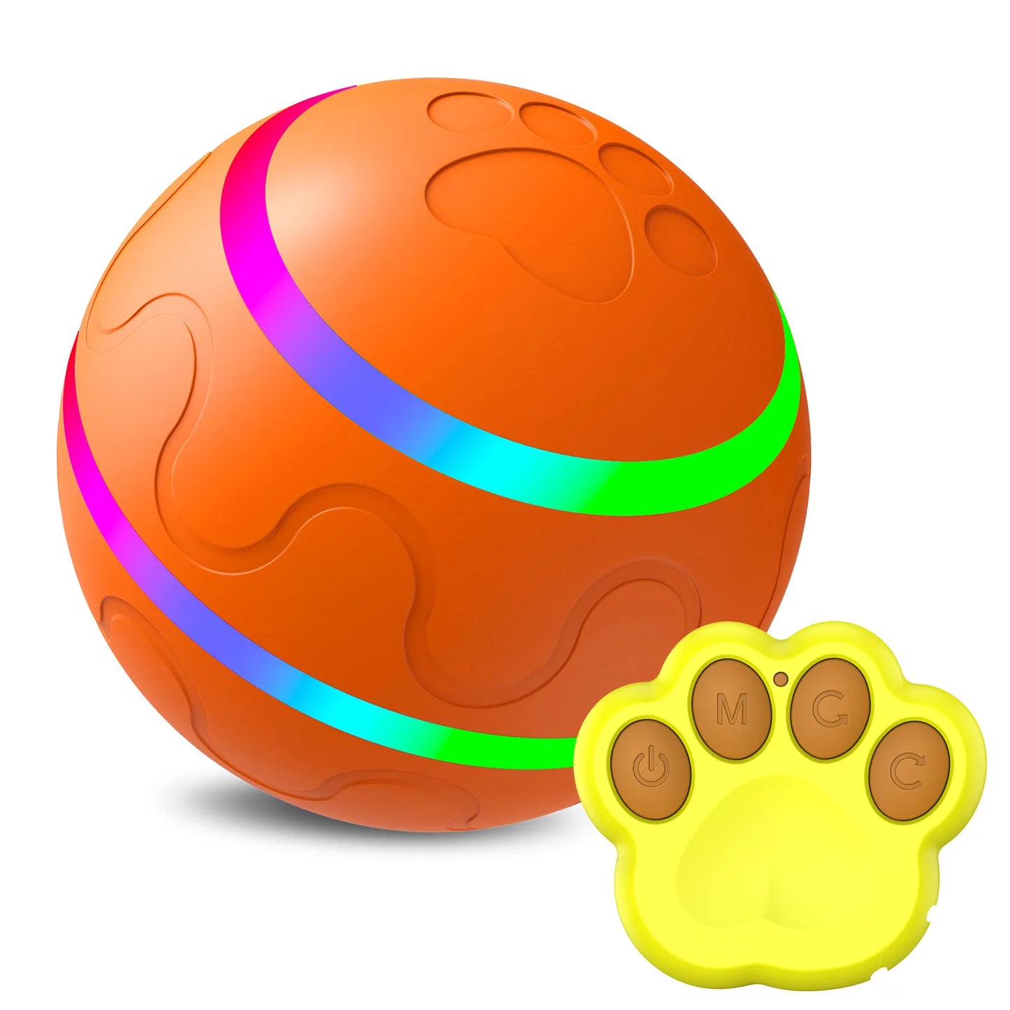 SMART Interactive Pet Ball Remote Control Flashing Rolling Jumping Rotating Waterproof Dog Chew Toy Ball for Aggressive Chewers